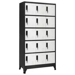 Ģērbtuves Skapis, Antracītpelēks, Balts, 90X40X180 Cm, Tērauds Vidaxl