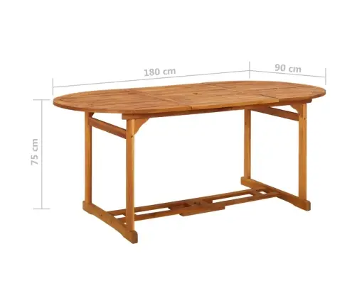 7-Osaline Aiamööblikomplekt, 180 X 90 X 75 cm Akaatsiapuit