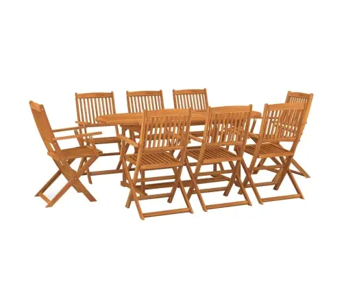 9-Osaline Aiamööblikomplekt, 180 X 90 X 75 cm Akaatsiapuit