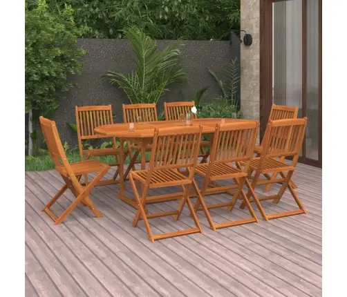 9-Daļīgs Dārza Mēbeļu Komplekts, 180X90X75Cm Akācijas Masīvkoks Vidaxl