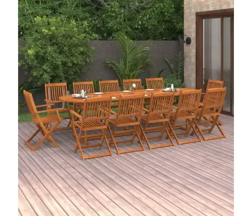 13-Osaline Aiamööblikomplekt, 280 X 90 X 75 cm Akaatsiapuit