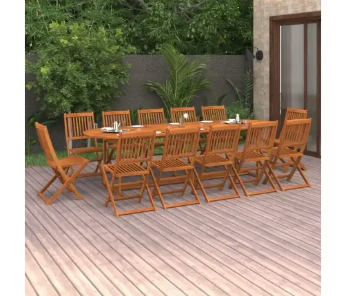 13-Daļīgs Dārza Mēbeļu Komplekts 280X90X75Cm Akācijas Masīvkoks Vidaxl