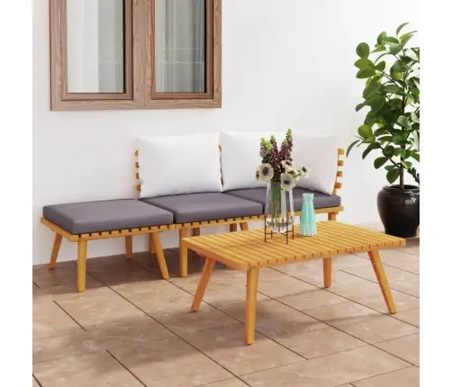 Poilsio Komplektas Su Pagalvėmis, 4 Dalių, Akacijos Masyvas