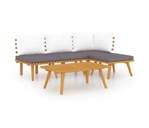 5-Daļīgs Dārza Atpūtas Mēbeļu Komplekts Ar Matračiem, Akācija Vidaxl