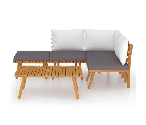 5-Daļīgs Dārza Atpūtas Mēbeļu Komplekts Ar Matračiem, Akācija Vidaxl