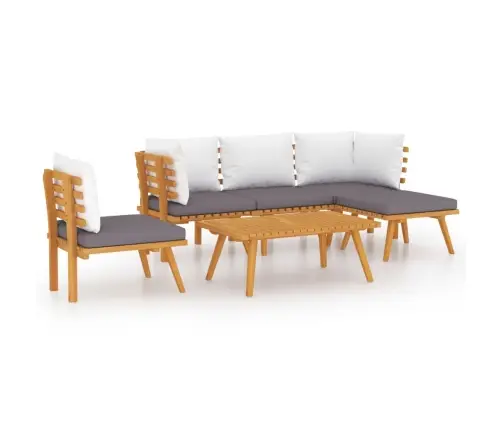 6-Daļīgs Dārza Atpūtas Mēbeļu Komplekts Ar Matračiem, Akācija Vidaxl