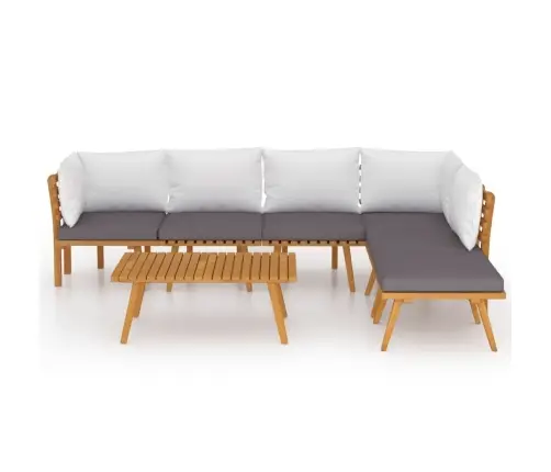 7-Daļīgs Dārza Atpūtas Mēbeļu Komplekts Ar Matračiem, Akācija Vidaxl