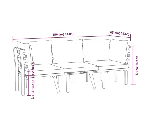 Sodo Komplektas Su Pagalvėlėmis, 3 Dalių, Akacijos Masyvas