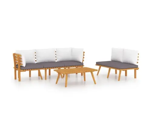 5-Daļīgs Dārza Atpūtas Mēbeļu Komplekts Ar Matračiem, Akācija Vidaxl