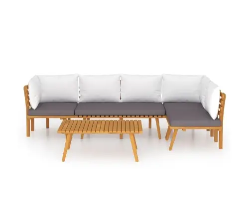 5-Daļīgs Dārza Atpūtas Mēbeļu Komplekts Ar Matračiem, Akācija Vidaxl