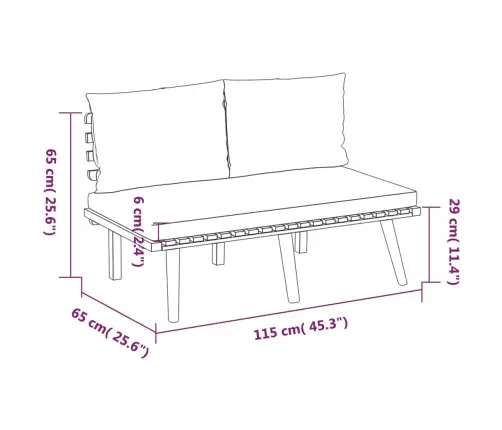 5-Daļīgs Dārza Atpūtas Mēbeļu Komplekts Ar Matračiem, Akācija Vidaxl