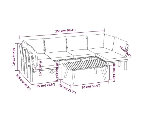 7-Osaline Aiadiivanikomplekt Patjadega, Akaatsiapuit