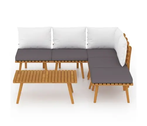 6-Daļīgs Dārza Atpūtas Mēbeļu Komplekts Ar Matračiem, Akācija Vidaxl