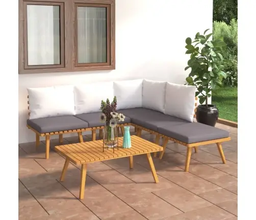 6-Daļīgs Dārza Atpūtas Mēbeļu Komplekts Ar Matračiem, Akācija Vidaxl