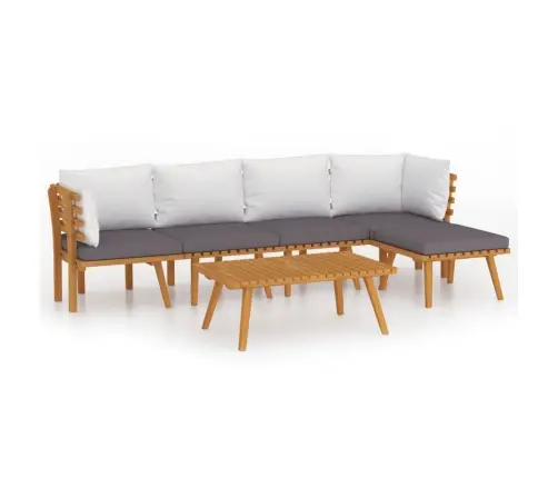 6-Daļīgs Dārza Atpūtas Mēbeļu Komplekts Ar Matračiem, Akācija Vidaxl