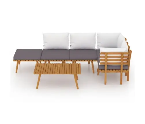 6-Daļīgs Dārza Atpūtas Mēbeļu Komplekts Ar Matračiem, Akācija Vidaxl