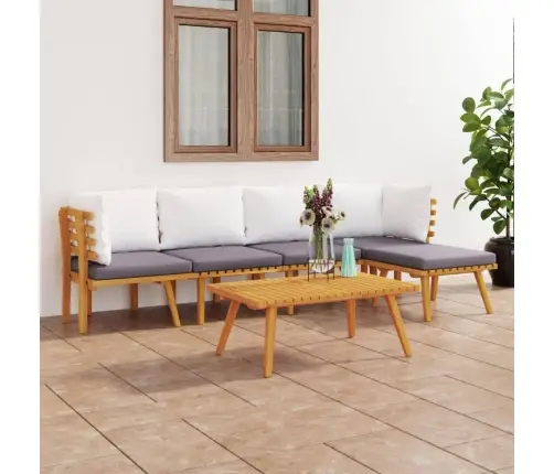 6-Daļīgs Dārza Atpūtas Mēbeļu Komplekts Ar Matračiem, Akācija Vidaxl