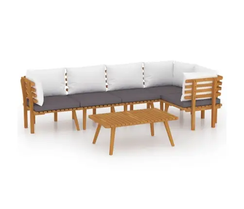 6-Daļīgs Dārza Atpūtas Mēbeļu Komplekts Ar Matračiem, Akācija Vidaxl