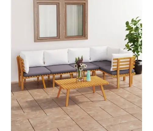 6-Daļīgs Dārza Atpūtas Mēbeļu Komplekts Ar Matračiem, Akācija Vidaxl