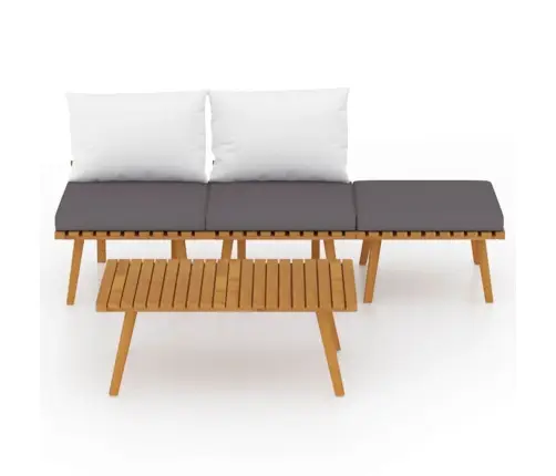 Poilsio Komplektas Su Pagalvėmis, 4 Dalių, Akacijos Masyvas