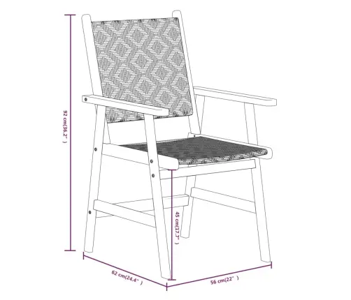3-Osaline Aiamööblikomplekt, Akaatsiapuit