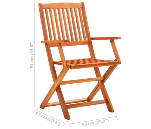 Saliekami Dārza Krēsli, 8 Gab., Eikalipta Masīvkoks Vidaxl