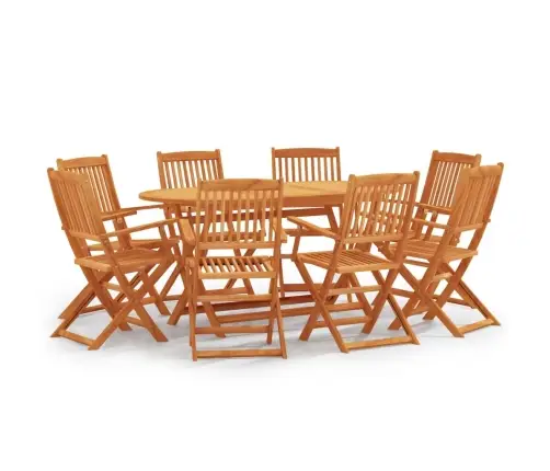 Sulankstomas Valgomojo Komplektas, 9 Dalių, Eukalipto Masyvas