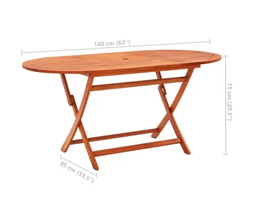 Sulankstomas Valgomojo Komplektas, 9 Dalių, Eukalipto Masyvas