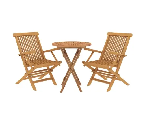 Sodo Valgomojo Baldų Komplektas, 3 Dalių, Tikmedžio Masyvas