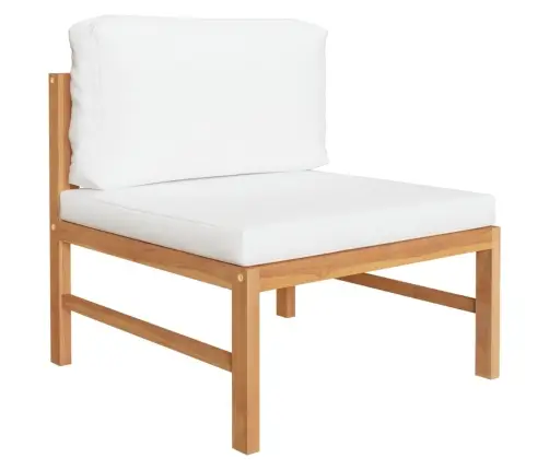 4-Daļīgs Dārza Mēbeļu Komplekts, Krēmkrāsas Spilveni, Tīkkoks Vidaxl