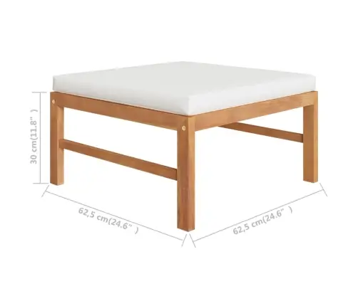 4-Daļīgs Dārza Mēbeļu Komplekts, Krēmkrāsas Spilveni, Tīkkoks Vidaxl