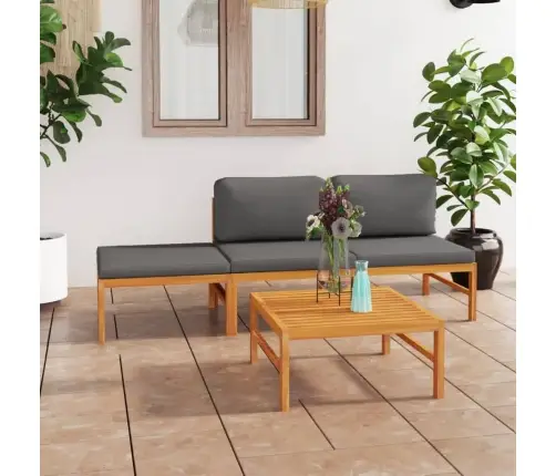 Sodo Komplektas Su Pilkomis Pagalvėlėmis, 4 Dalių, Tikmedis