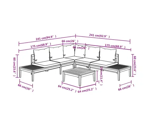 4-Osaline Aiadiivanikomplekt, Tumehallid Padjad, Akaatsiapuit