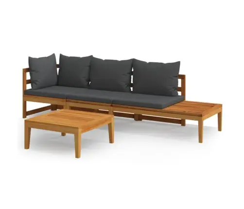 3-Daļīgs Dārza Atpūtas Mēbeļu Komplekts Ar Spilveniem, Akācija Vidaxl