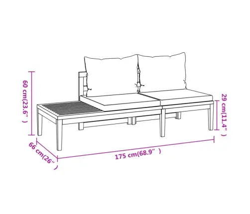 3-Daļīgs Dārza Atpūtas Mēbeļu Komplekts Ar Spilveniem, Akācija Vidaxl