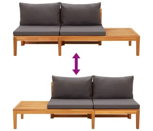 5-Osaline Aiadiivanikomplekt, Tumehallid Padjad, Akaatsiapuit