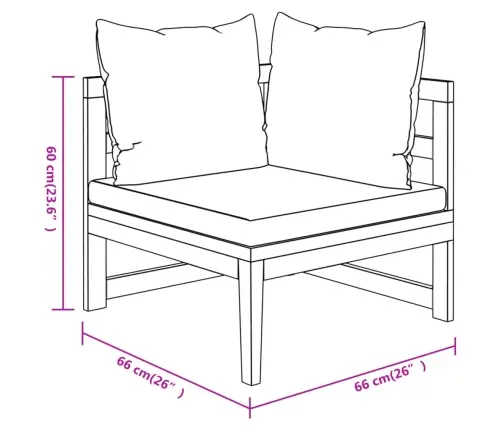 4-Daļīgs Dārza Atpūtas Mēbeļu Komplekts Ar Spilveniem, Akācija Vidaxl