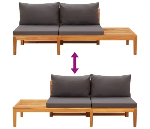 4-Daļīgs Dārza Atpūtas Mēbeļu Komplekts Ar Spilveniem, Akācija Vidaxl