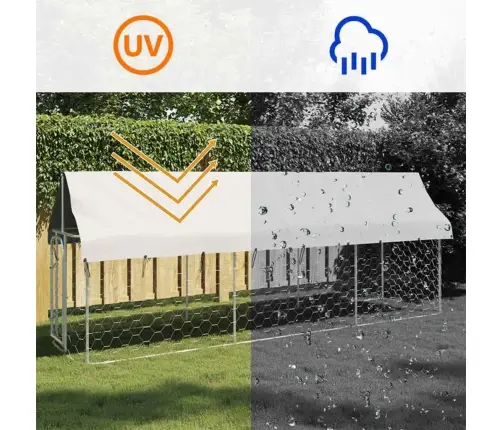 Suņu Voljērs Ar Jumtu, 400X100X150 Cm Vidaxl