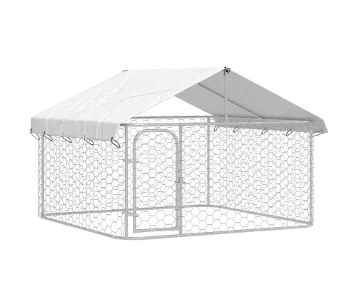 Lauko Voljeras Šunims Su Stogu, 200X200X150Cm