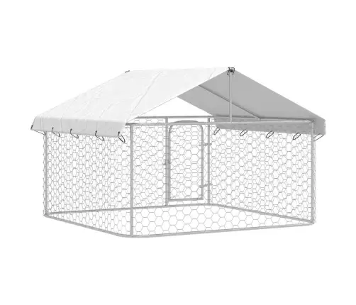 Lauko Voljeras Šunims Su Stogu, 200X200X150Cm