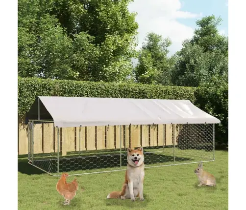 Suņu Voljērs Ar Jumtu, 400X200X150 Cm Vidaxl