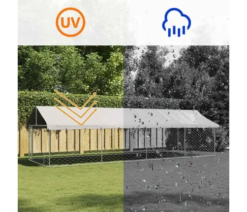 Lauko Voljeras Šunims Su Stogu, 600X200X150Cm