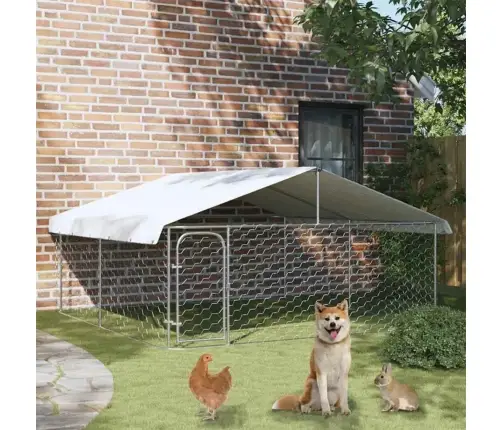 Suņu Voljērs Ar Jumtu, 300X300X150 Cm Vidaxl