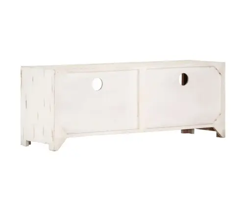 Televizoriaus Spintelė, Balta, 110X30X40cm Akacijos Masyvas