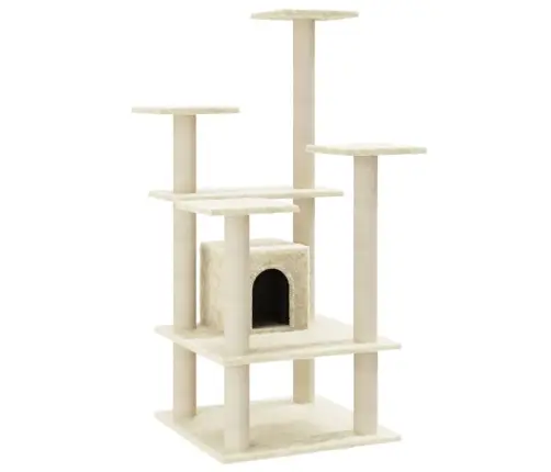 Kassimaja Sisalköitega Kraapimispuudega, Kreemjas, 110 Cm