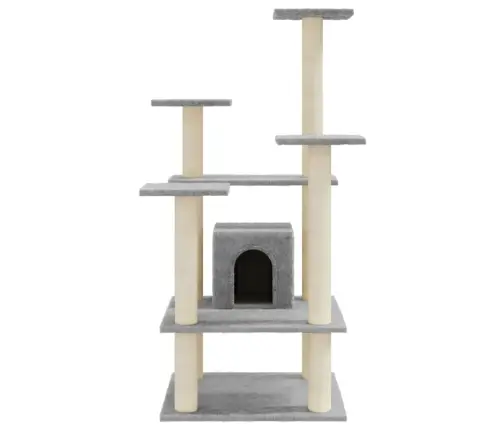 Kassimaja Sisalköitega Kraapimispuudega, Helehall, 110 Cm