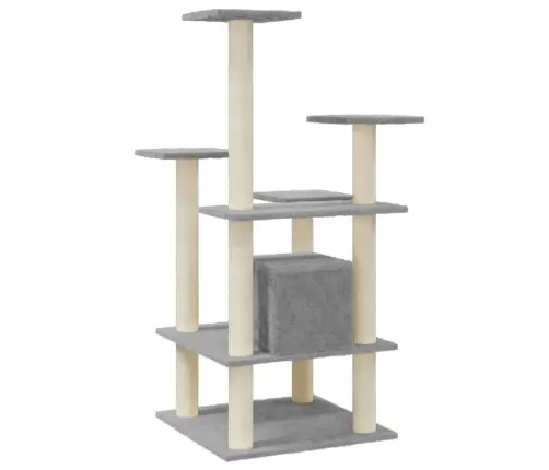 Kassimaja Sisalköitega Kraapimispuudega, Helehall, 110 Cm