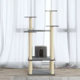 Kassimaja Sisalköitega Kraapimispuudega, Helehall, 110 Cm