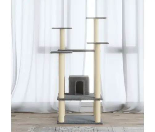 Kassimaja Sisalköitega Kraapimispuudega, Helehall, 110 Cm